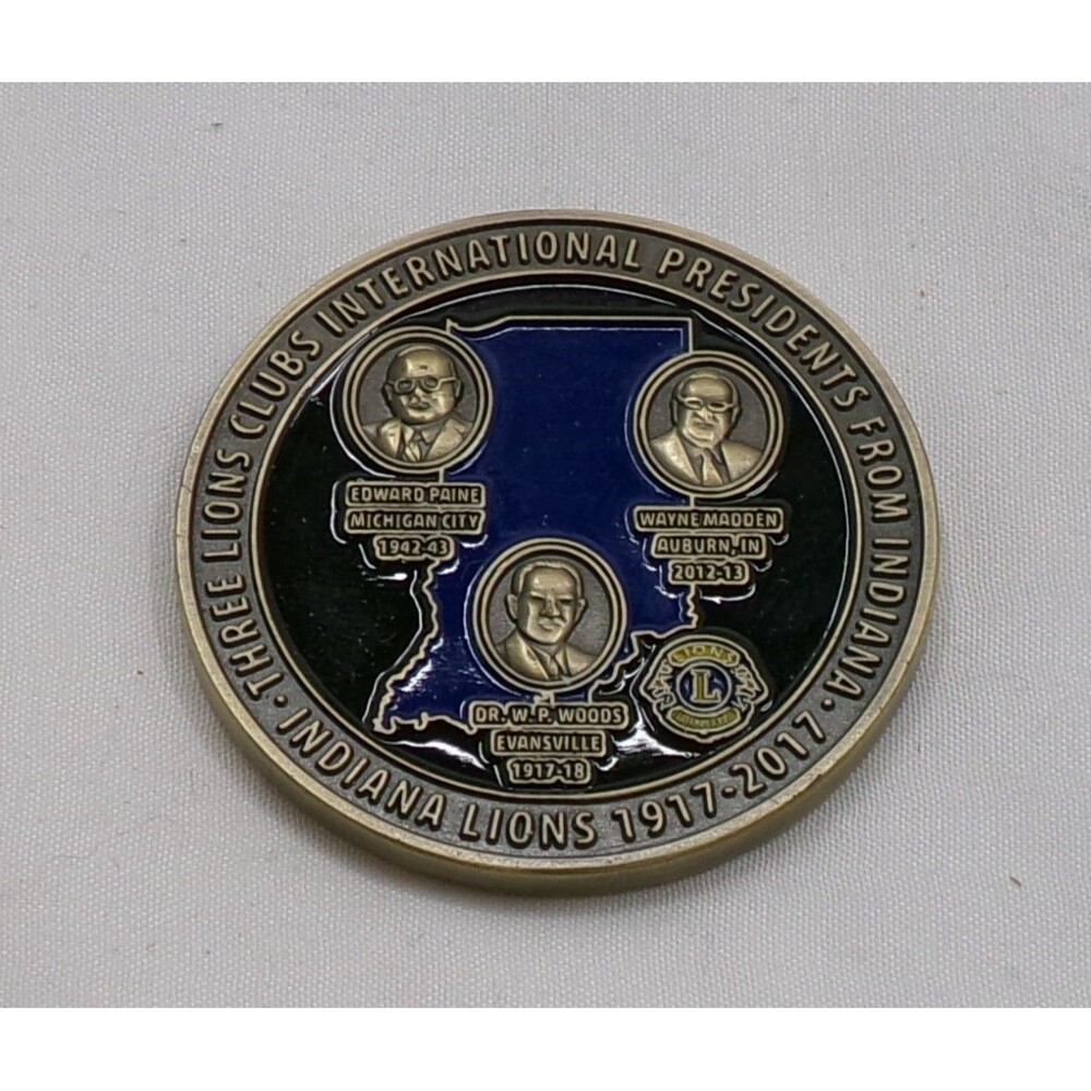 INDIANA LIONS CLUBS INTERNATIONAL 100 YEARS COIN 1917-2017